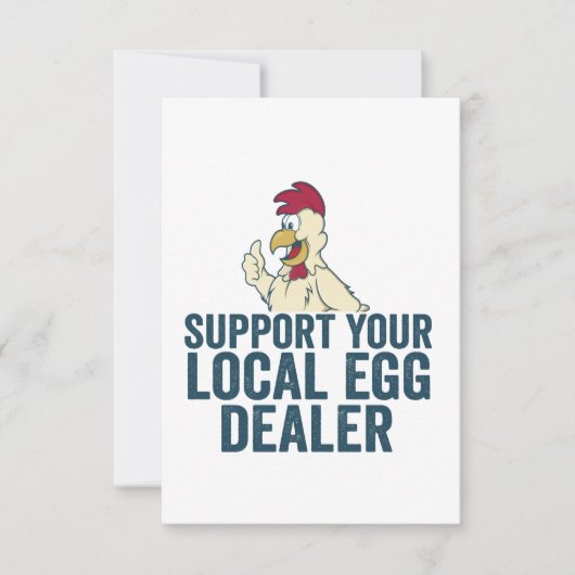 地元の卵ディーラーのイースターの日おもしろい曜日をサポート サンキューカード (正面)