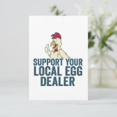 地元の卵ディーラーのイースターの日おもしろい曜日をサポート サンキューカード (スタンド正面)