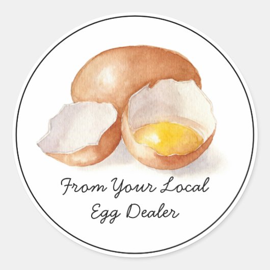 地元の卵ディーラーカートンステッカーから ラウンドシール (正面)