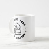 地元の図書館を応援しよう コーヒーマグカップ (正面左)