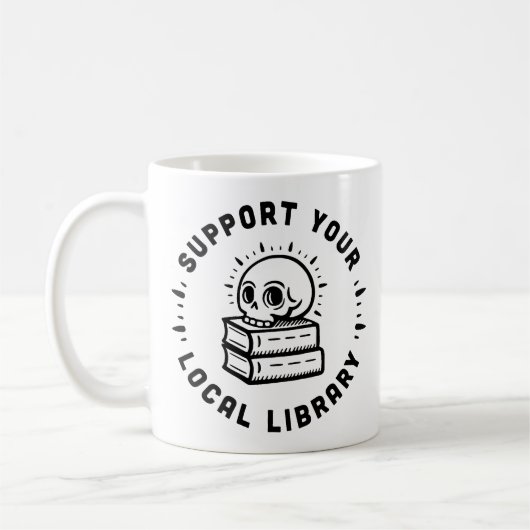 地元の図書館を応援しよう コーヒーマグカップ (左)