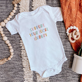 地元の図書館を応援しよう ベビーボディスーツ