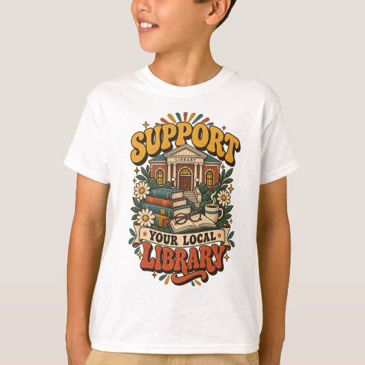 地元の図書館を応援しよう Tシャツ (正面)