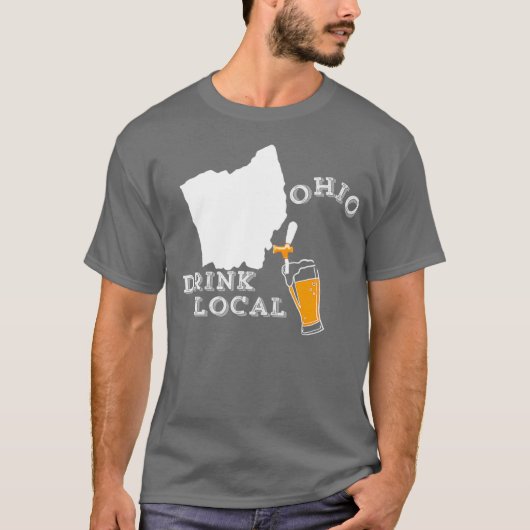 地元の地ビール「オハイオ」が地元のTシャツを飲む Tシャツ (正面)