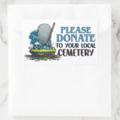 地元の墓地に寄付して 長方形シール (バッグ)