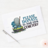 地元の墓地に寄付して 長方形シール (封筒)