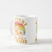 地元の大麻販売員を応援しよう 陶芸 ヴィンテージ ギフト コーヒーマグカップ (正面左)