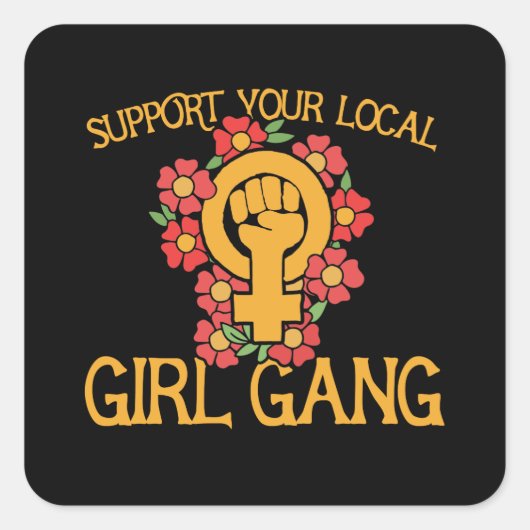 地元の女の子集団 スクエアシール (正面)