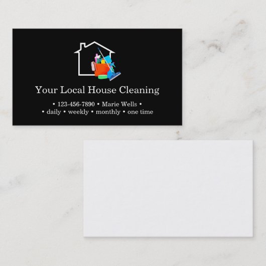 地元の家の掃除サービスが新しい名刺 名刺 (正面/裏面)