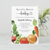 地元の市場でベビーシャワー 招待状 (スタンド正面)