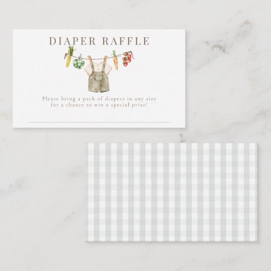 地元の成長農家市場おむつラッフル エンクロージャーカード (正面/裏面)