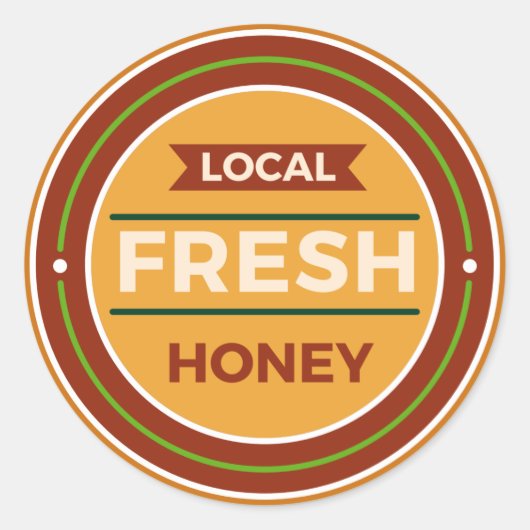 地元の新鮮な蜂蜜の情報 ラウンドシール (正面)