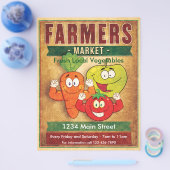 地元の新鮮な野菜を求めるならファーマーズマーケットへ チラシ (シングル)