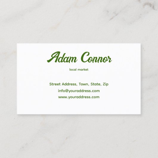 地元の栄養バーのための新鮮な果物をテーマにしたカード 名刺 (裏面)