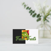地元の栄養バーのための新鮮な果物をテーマにしたカード 名刺 (スタンド正面)