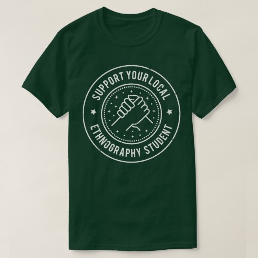地元の民族誌学生をサポート Tシャツ (デザイン正面)