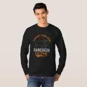 地元の牧場の牛食べ牛牛の農場Aをサポート Tシャツ (正面フル)