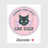 地元の猫カルトをサポート – ピンクパステルゴシック シール (シート)