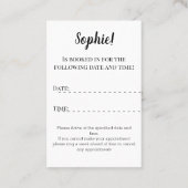 地元の獣医ブルーアポイントメントカード 名刺 (裏面)