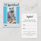 地元の獣医ブルーアポイントメントカード 名刺 (正面/裏面)