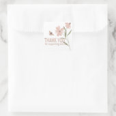 地元の花やミツバチを応援ありがとう スクエアシール (バッグ)