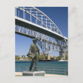 地元の芸術家、美濃によるトーマス・エジソンの像 ポストカード (正面)