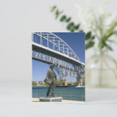 地元の芸術家、美濃によるトーマス・エジソンの像 ポストカード (スタンド正面)