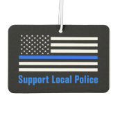 地元の警察の細いブルーラインをサポート カーエアーフレッシュナー (裏面)