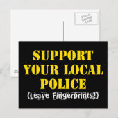 地元の警察をサポートす離れる –  Fingerprint ポストカード (正面/裏面)