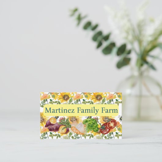 地元の農場産物売りひまわり 名刺 (スタンド正面)