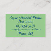 地元の農場産物売りひまわり 名刺 (裏面)