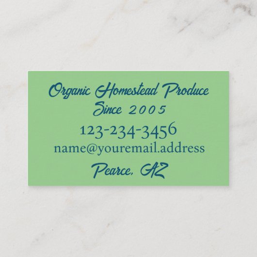 地元の農場産物売りひまわり 名刺 (裏面)