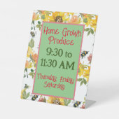 地元の農場産物看板ペデスタルサイン 台座サイン (正面)