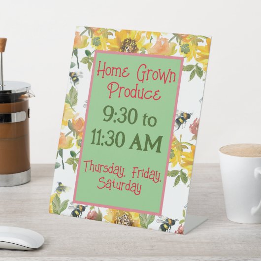 地元の農場産物看板ペデスタルサイン 台座サイン (インサイチュ)