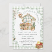 地元の農家で育てられたベイビーシャワー 招待状 (正面)