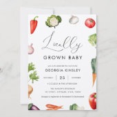 地元の農家で育てられたベイビー！ベイビーシャワーのお知らせ 招待状 (正面)