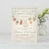 地元の農家市場で開催されるベビーシャワー 招待状 (スタンド正面)