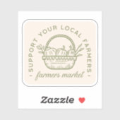 地元の農家市場のコテージをサポート シール (シート)