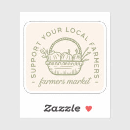地元の農家市場のコテージをサポート シール