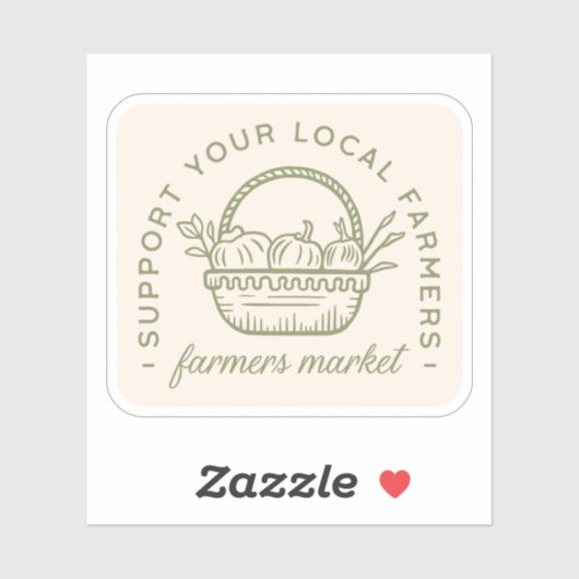 地元の農家市場のコテージをサポート シール (シート)