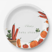 地元の農家市場の赤ちゃんシャワー ペーパープレート (正面)