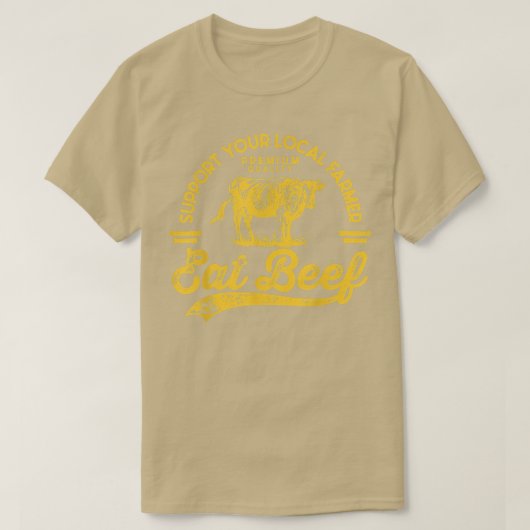 地元の農家牛を支食べえる Tシャツ (デザイン正面)