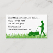 地元の近所の芝生サービスの名刺 名刺 (正面)