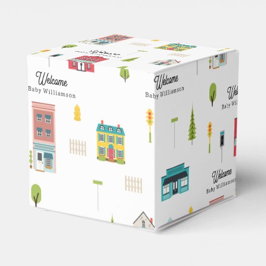 地元の近所の赤ちゃんシャワー フェイバーボックス (裏面サイド)