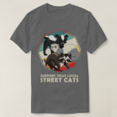 地元の通り猫のおもしろいSkunk Tシャツ (デザイン正面)