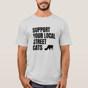 地元の通り猫のラクーン愛好家をサポート Tシャツ