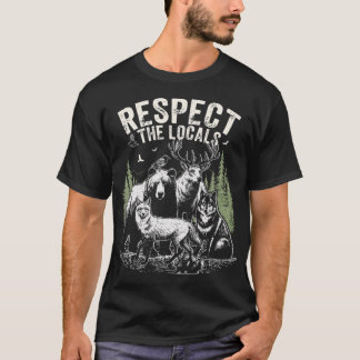 地元の野生生物を尊重しよう ビンテージ自然動物 Tシャツ
