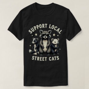 地元の野良猫を応援する 面白い アライグマ ポッサム Tシャツ