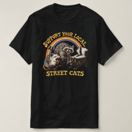 地元の野良猫を支援しよう -アライグマとポッサムのアート- Tシャツ