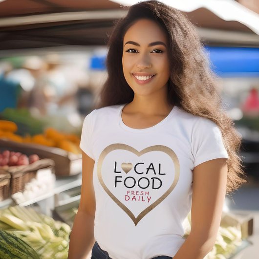 地元の食品生鮮日産ブロンズハート農家市場 Tシャツ